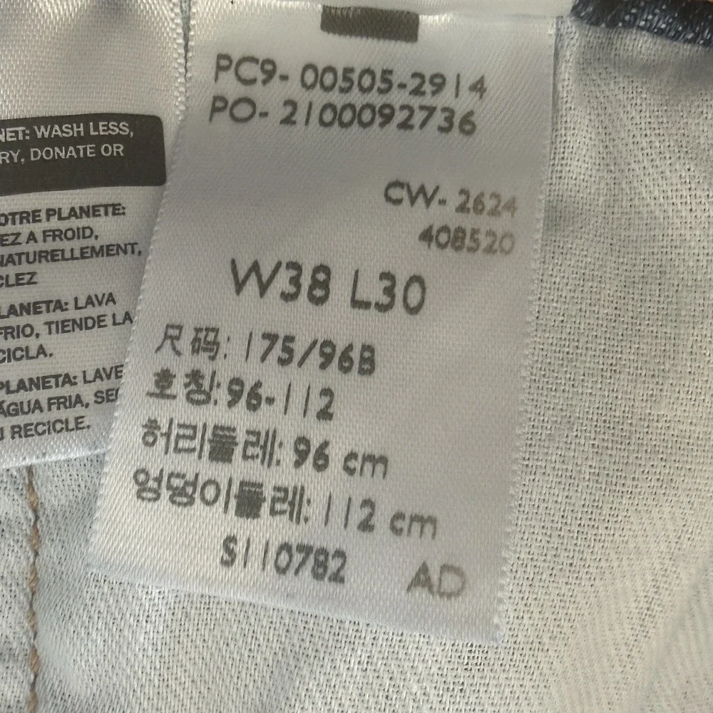 Levi's 505 Straight Jeans Mens 38x30 Fits 36x30 Blue Denim Red Tab